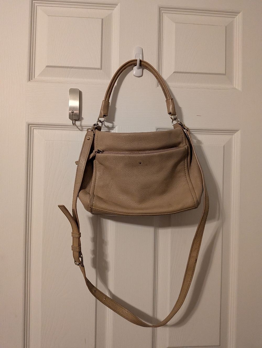 Kate Spade Taupe Leather Shoulder Bag - Neutral Crossbody Tote
